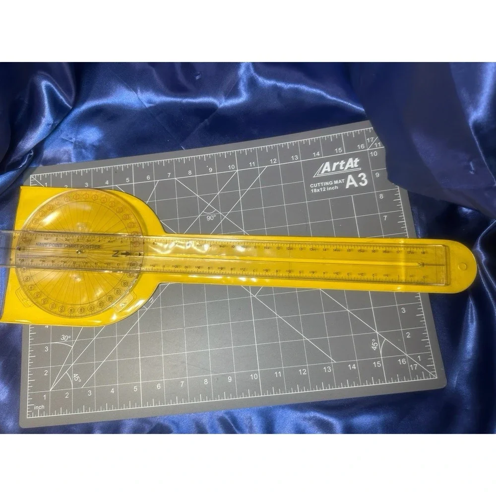 Protractor 2-Arm Navy Point Chart Plotter Tool, 18